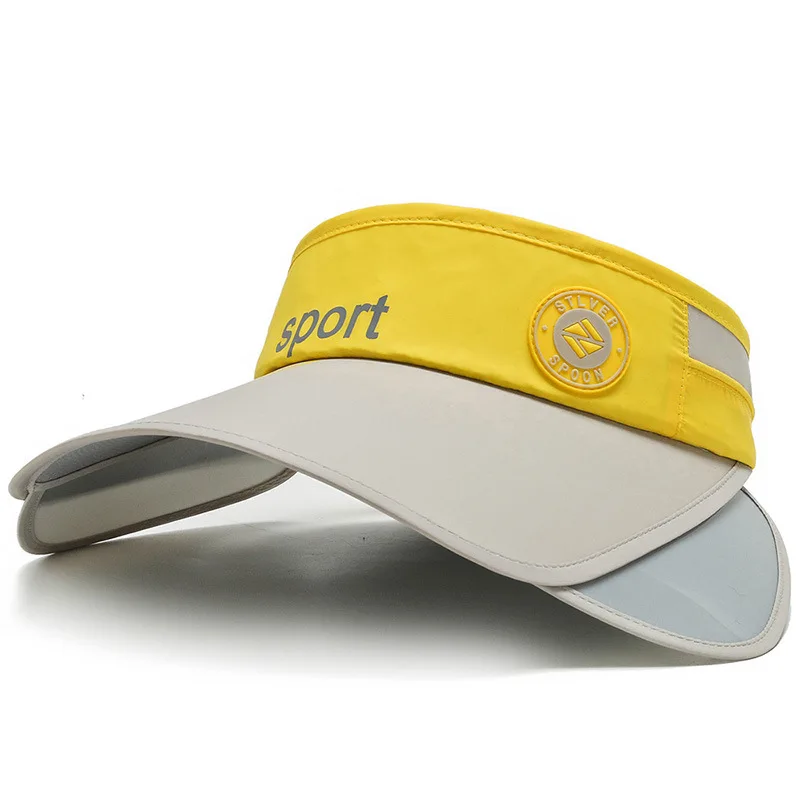 Frauen Sommer versenkbare Krempe leeren Zylinder verstellbaren Buchstaben Sonnenblende Kappe im Freien lässig Anti-UV-Strand Sport Baseball kappe: Beige