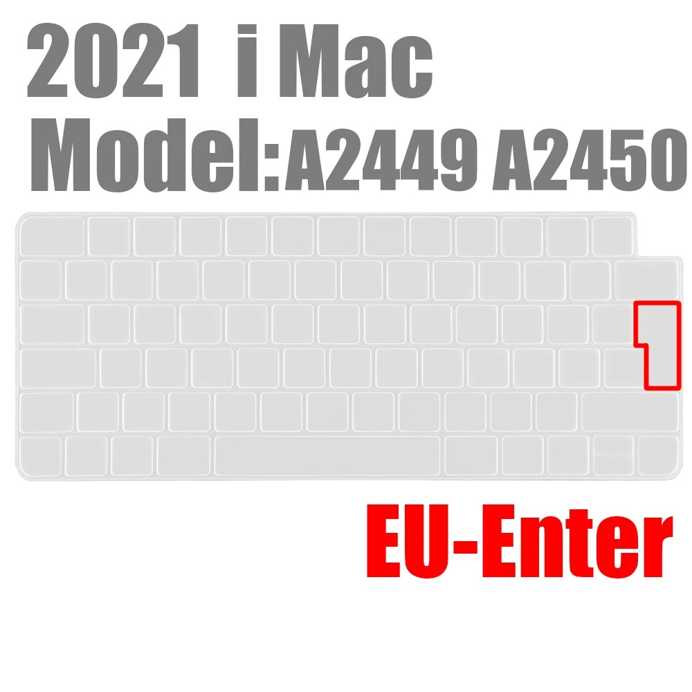 Toetsenbord cover voor imac m1 24inch bedrade apple magic keyboard met touch id a2520a2449 a2450 a1243 a1843 a1644 mb110ll/b: Roze