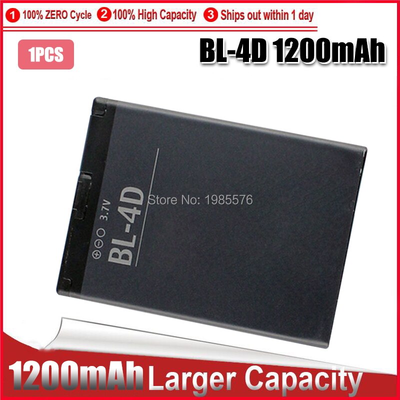 1-5PC BL-4D de la batería del teléfono para Nokia N97 Mini N8 N8-00 E5 E5-00 702T T7-00 E7 E7-00 BL4D 1200mAh: 1pcs