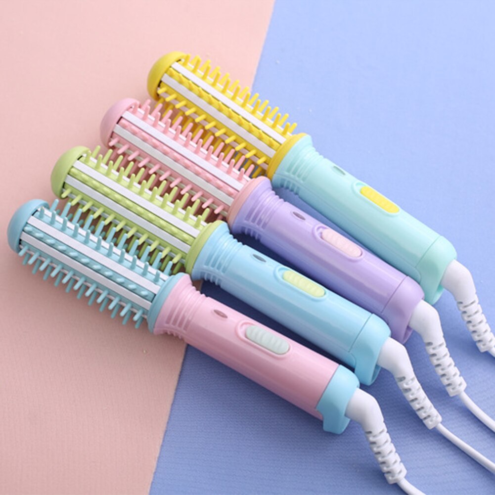 2 in 1 Mini Electric Hair Curler Roller Curling Iron Brush Rotating Hair Styling Tools Travel Hair Curler Comb