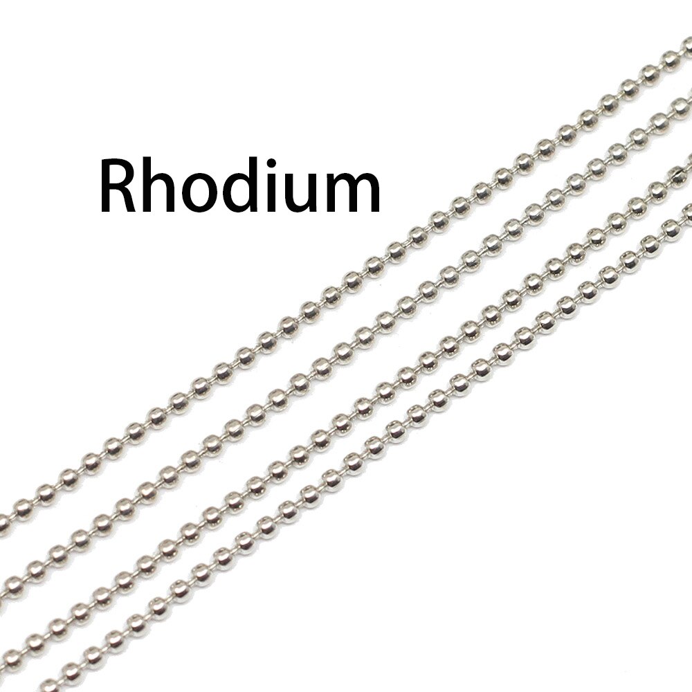 5 m/lote de cadenas de cuentas de bolas de Metal de Color dorado, negro y bronce, 1,2 1,5, 2mm para collares DIY, accesorios para hacer joyas: L / Azul