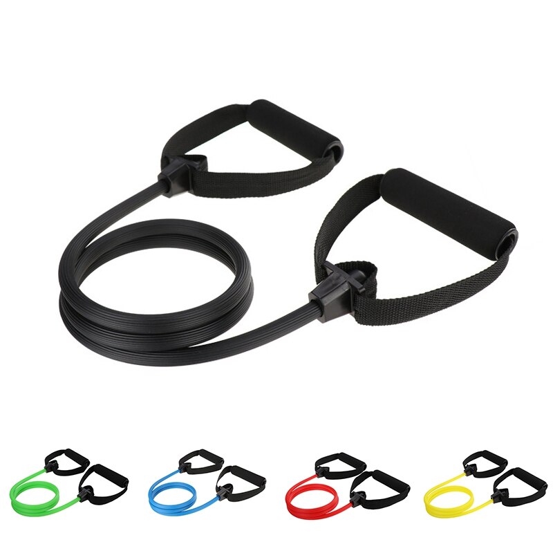 Resistance Exercise Band with Handles Bands Strength Training Cushioned Foam Handles: Legs Ankle Straps