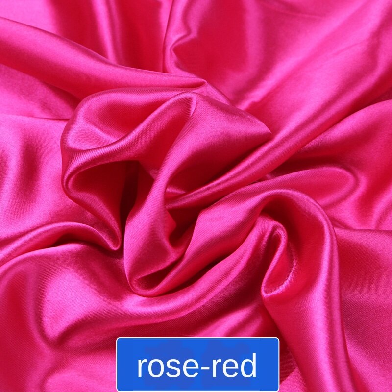 Stof Voering Zijde Satijn Kleur Butyl Zijde Geschenkdoos Lieb Handgemaakte Diy Tafelkleed Gordijn Decoratie 100X150Cm Haar wrap Party: rose red