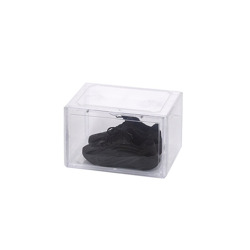 Set up shoe box, clear basketball shoe box, display shoe cabinet, shoe flip box acrylic organizer: transparent magnetic