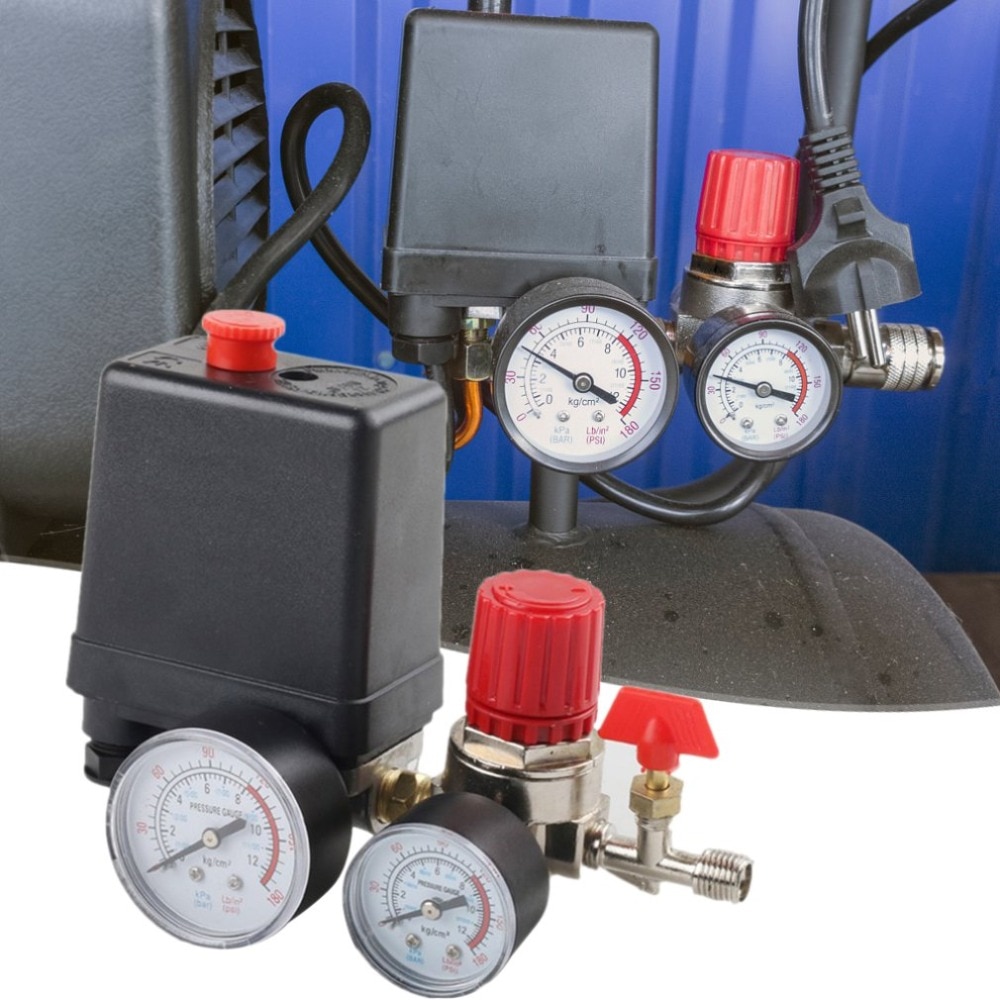 125 psi kleine luchtcompressor drukschakelaar bediening 15a 240v/ ac instelbare luchtregelklep compressor vier gaten