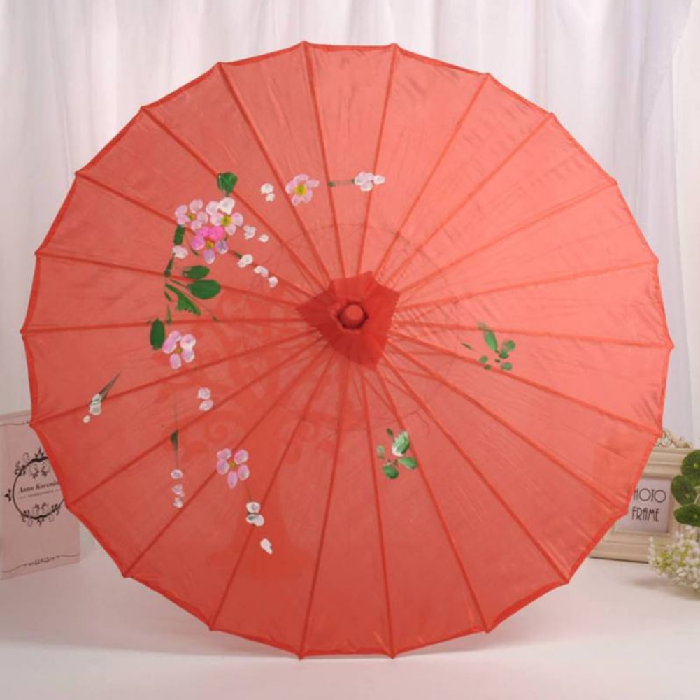 Paraguas de seda clásica china para mujer, paraguas decorativo de baile antiguo, accesorios de paraguas de danza de papel al óleo de estilo chino
