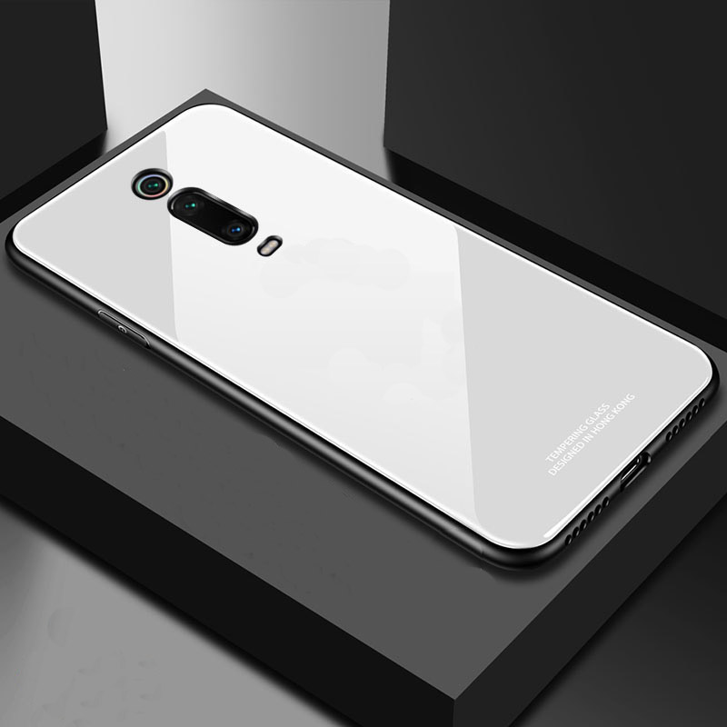 YueTuo luxury original hard mirror glass case for oppo reno 2 z reno2 renoz find X neo 9 silicone silicon back phone cover coque: For reno 2 / white