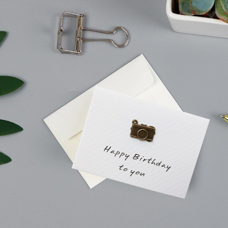 1SET Greeting card with envelope Folding cards MINI DIY Wedding invitation card message: E