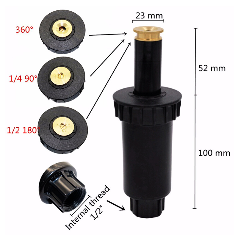Garden Lawn Popup Sprinkler 90/180/360 Degree Irrigation Sprinkler Farm Refraction Nozzle For Watering and Irrigation