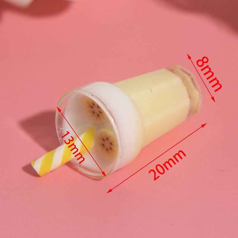 Carino mini Frullato di Ghiaccio Tazza di Panna Fragola Banana in Miniatura Casa Delle Bambole Accessori Cucina Giocattolo