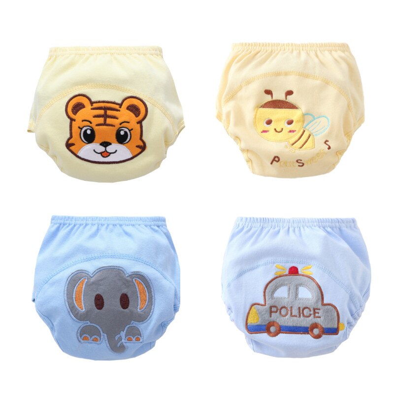 4pc/lot Baby Washable Diapers Underwear/Cotton Breathable Underwer Training Pants 90/100: NKLP / 90 (9 to 12kg)