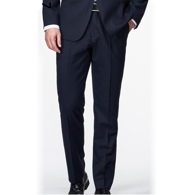 Pantaloni da uomo su misura pantaloni eleganti classici in lana piatta tinta unita pantaloni da uomo eleganti su misura