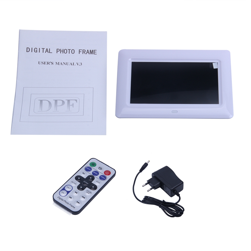 7 Zoll HD TFT-LCD Digitale Foto Rahmen mit MP3 MP4 diashow Uhr Fernbedienung Schreibtisch Film Spieler