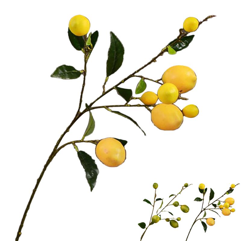 Artificial Lemon Branch Decorative Lifelike Faux Lemon Fruit Decor For Household Party Office Artificial Plants Accessories
