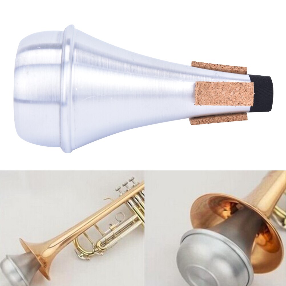 de trompeta silenciosa de aluminio para trompetas rectas para principiantes de práctica de instrumentos de Jazz 68*68*135mm