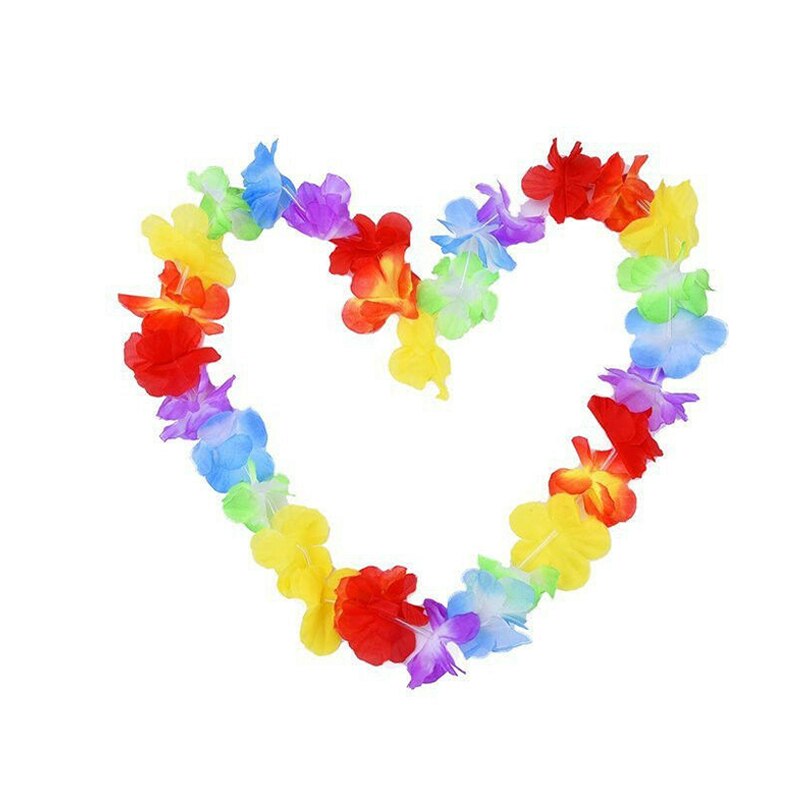 Hawaii Blumenketten Set - 12 Stück Luau Lei | Bunte Polyester-Ketten Für Party & Strand
