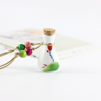 Cute perfume bottle necklace women's ceramic classic necklaces & Pendants DIY handmade necklace for women #1199: DZ110