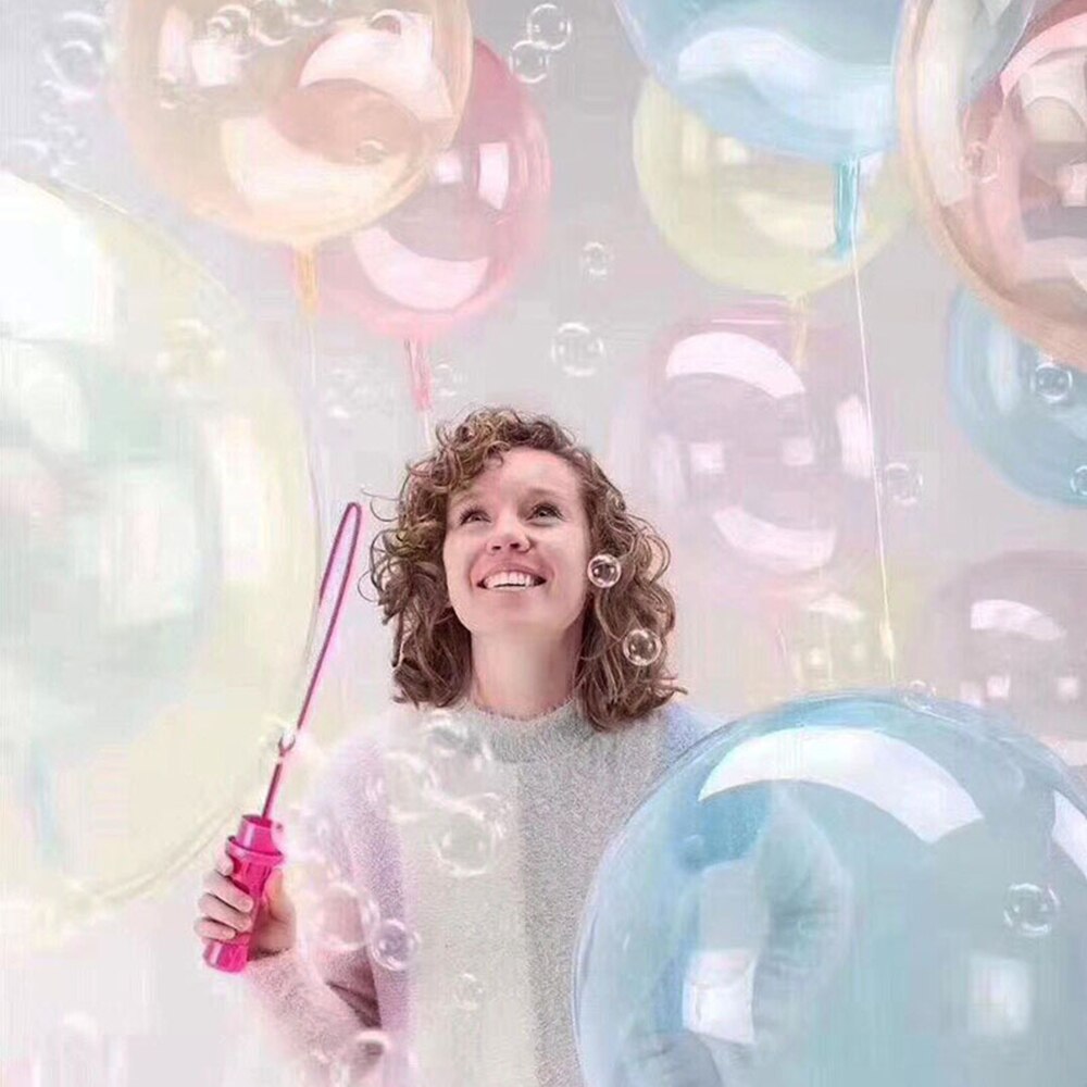 Globos de PVC transparentes sin arrugas de burbuja rosa y azul de 18 pulgadas, globos inflables de helio para decoración de fiestas, bodas o eventos