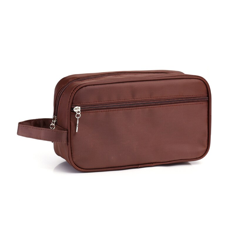 Waterproof Double-layer Wash Cosmetic Bag Large-capacity Ladies Beauty Makeup Bag Men's Travel Business Organizer Toiletry Bags: Brown