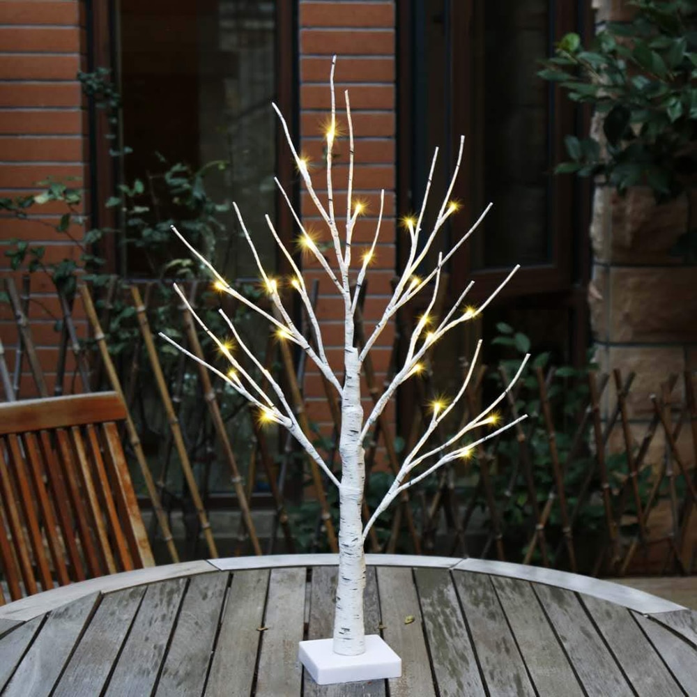 Battery Operated 45cm 60cm LED White Birch Tree night Light Table Light Christmas Wedding Bedroom Decorative Tree Branches Lamps