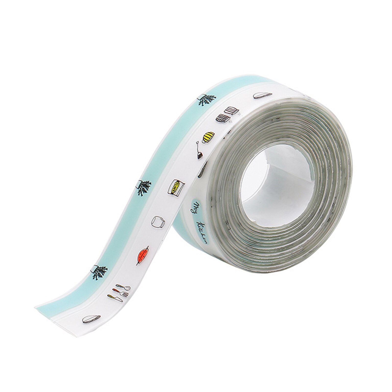 1 Roll Sealing Tape Waterproof Tape PVC Acrylic Material Kitchen Bathroom Wall Adhesive Crack Repair Tape 320cm L23: transparent tablewar