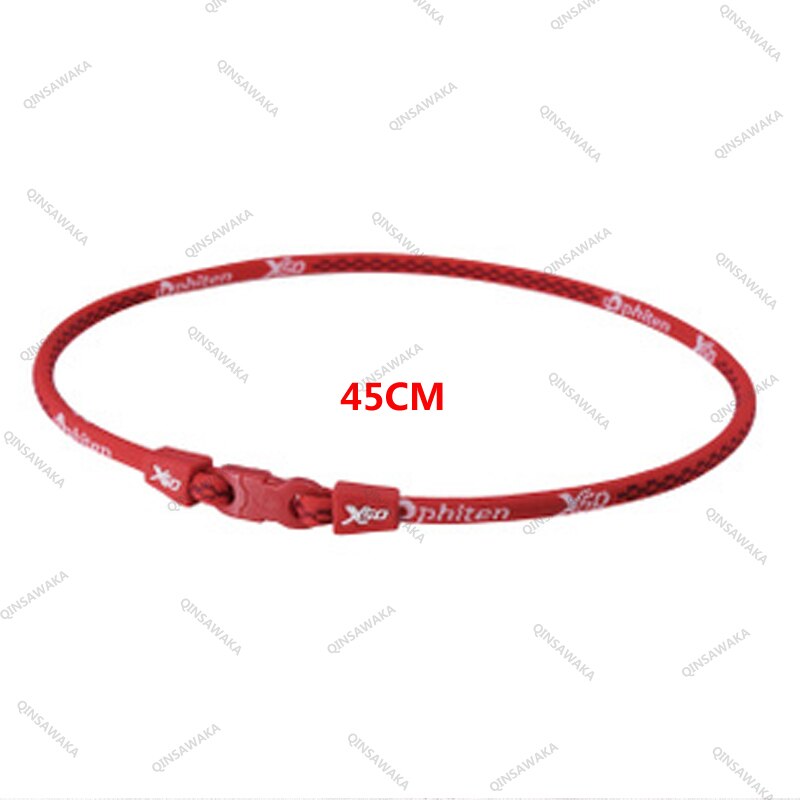 MADE IN JAPAN Phiten Titanium X50Necklaces aqua-titanium reduce fatique alleviate muscle strain tension athletes: X50 45CM RED