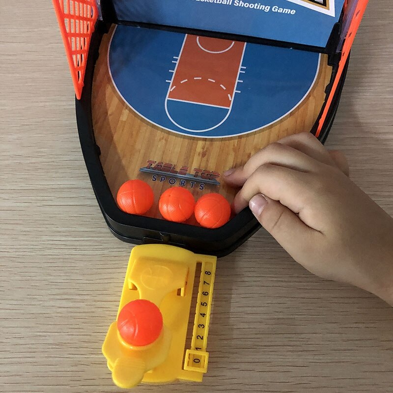Mini juego de mesa de proyección de dedos deportivos de dos vías, cancha de baloncesto, interacción entre padres e hijos