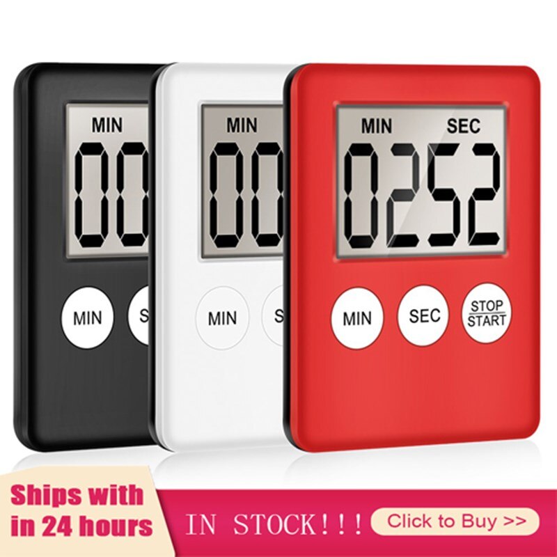 Groot Scherm Elektronische Timer Grote Cijfers Luid Alarm Herinnering Klok Met Grote Lcd Display Voor Keuken Koken Bakken Sport Werk