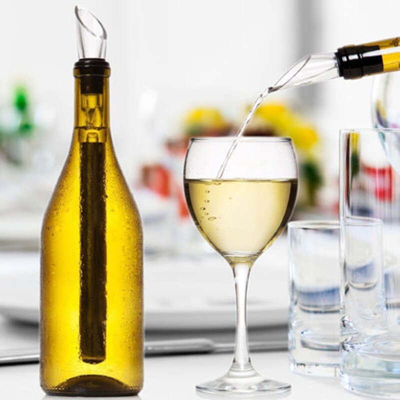 Bâton pour refroidisseur à vin en acier inoxydable, 1 pièce, avec verseur à vin, bâton pour refroidir le vin, la bière, les boissons, la glace, accessoire de Bar