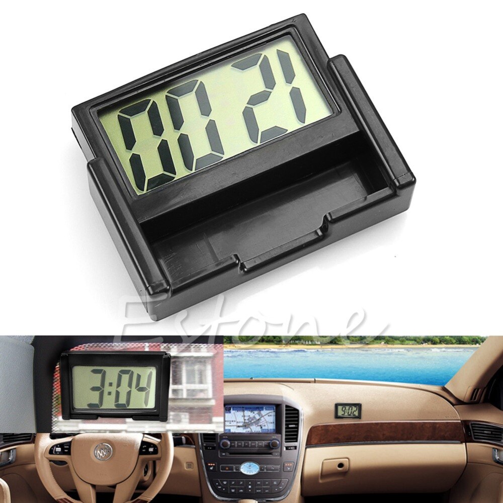 Interiør bil auto desk instrumentbræt digitalt ur lcd-skærm selvklæbende beslag