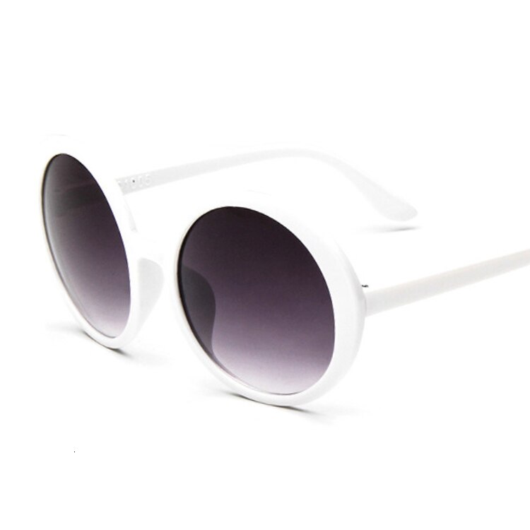 Gafas De Sol redondas rosas para mujer, anteojos De Sol femeninos De Vintage De , con montura grande, De plástico con espejo De Color: White