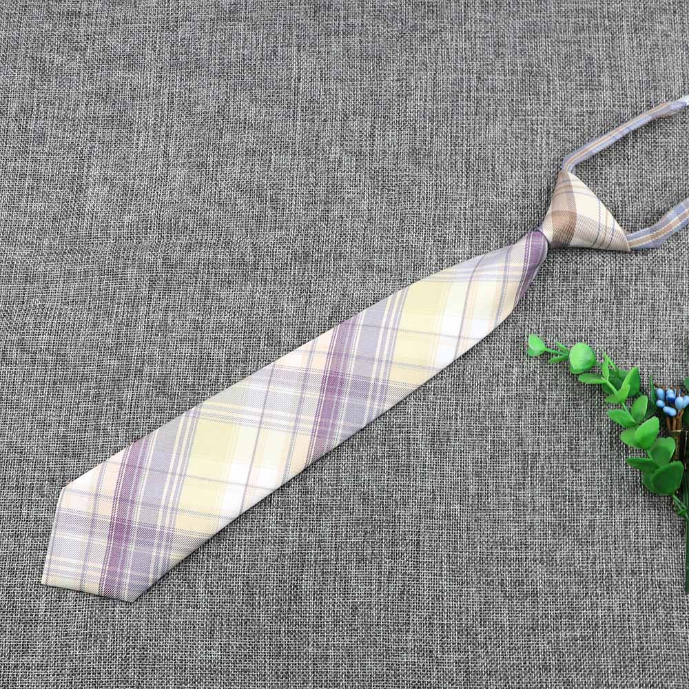 Uniforme paresseux, cravate, Plaid coloré rayé, motif papillon élastique, pour femmes, garçons et filles, accessoire de cravate mignon