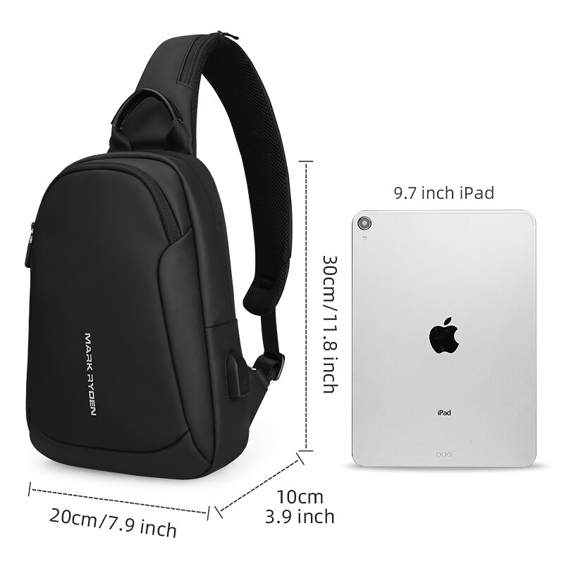 Mark ryden multifunctionele crossbody herentas waterdicht usb-oplaadbaar borstpak korte reistas schoudertas