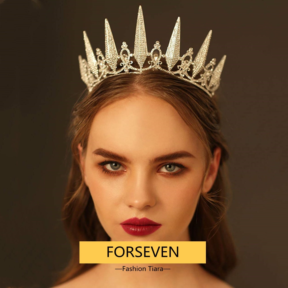 FORSEVEN Neue Vintage Barock Stirnbänder Kristall Tiaras Kronen Braut Noiva Kopfschmuck Braut Hochzeit Haar Schmuck für Frauen