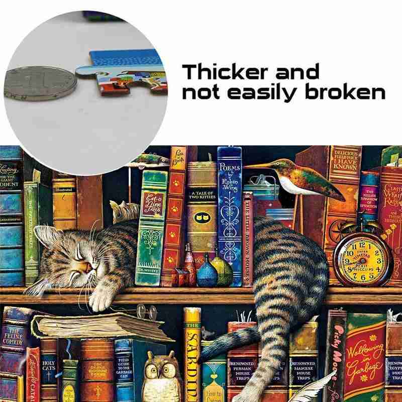 1000 Stuks Legpuzzels Boekenplank Katten Puzzels Diy Puzzels Papier Educatief Decompressie Kinderen Voor Volwassenen Speelgoed Assemb C6P