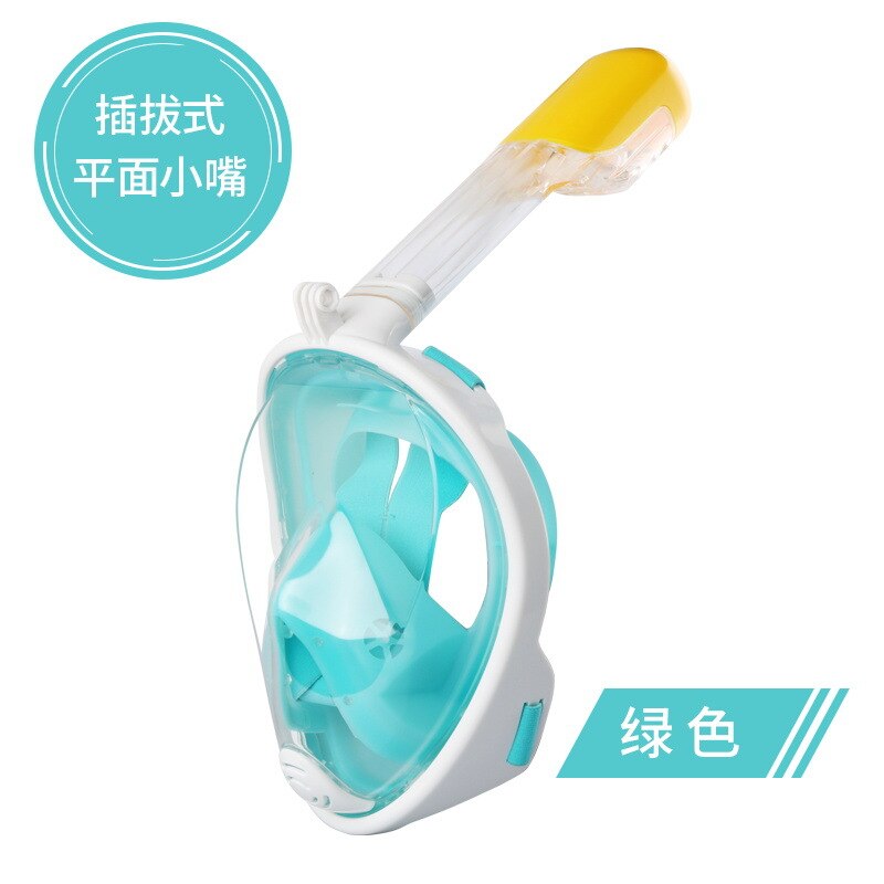 Professionale Completa Viso Maschera Per Lo Snorkeling Scuba Diving Mask Nuoto Snorkel Anti-fog Subacquea Swim Training Mascherina di Immersione Subacquea: Gree / L/XL