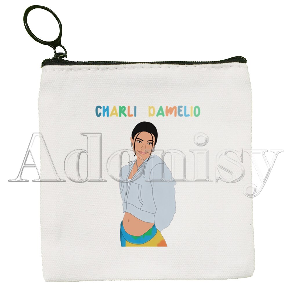 Ice Coffee Splatter Charli Damelio Korean Style Cartoon Printed Canvas Bag Canvas Simple and Fashionable Storage Bag: L