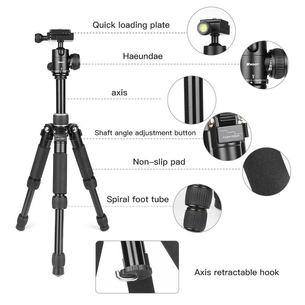 Shoot rejsekamera stativ holder holder til canon  m50 nikon  d5600 d5300 sony  x3000 a6000 dslr kamera tilbehør
