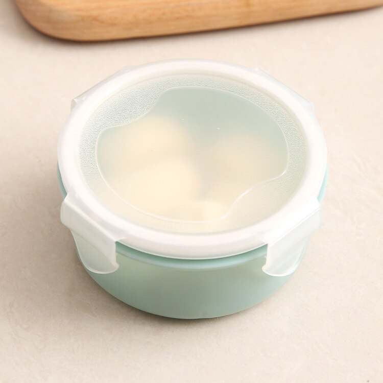 Round Mini Refrigerator Storage Box Kitchen Small Lunch Box Bento Box Plastic Storage Box Rectangular Sealed Box: Sky Blue