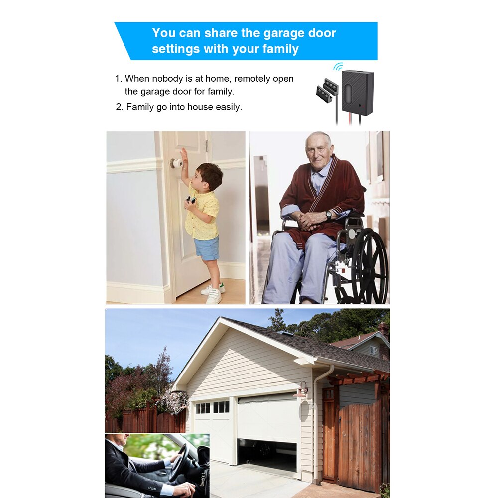 Smart Home Automation Smart Garage Opener Compatible With Alexa Echo Google Home Smart Life Tuyasmart APP