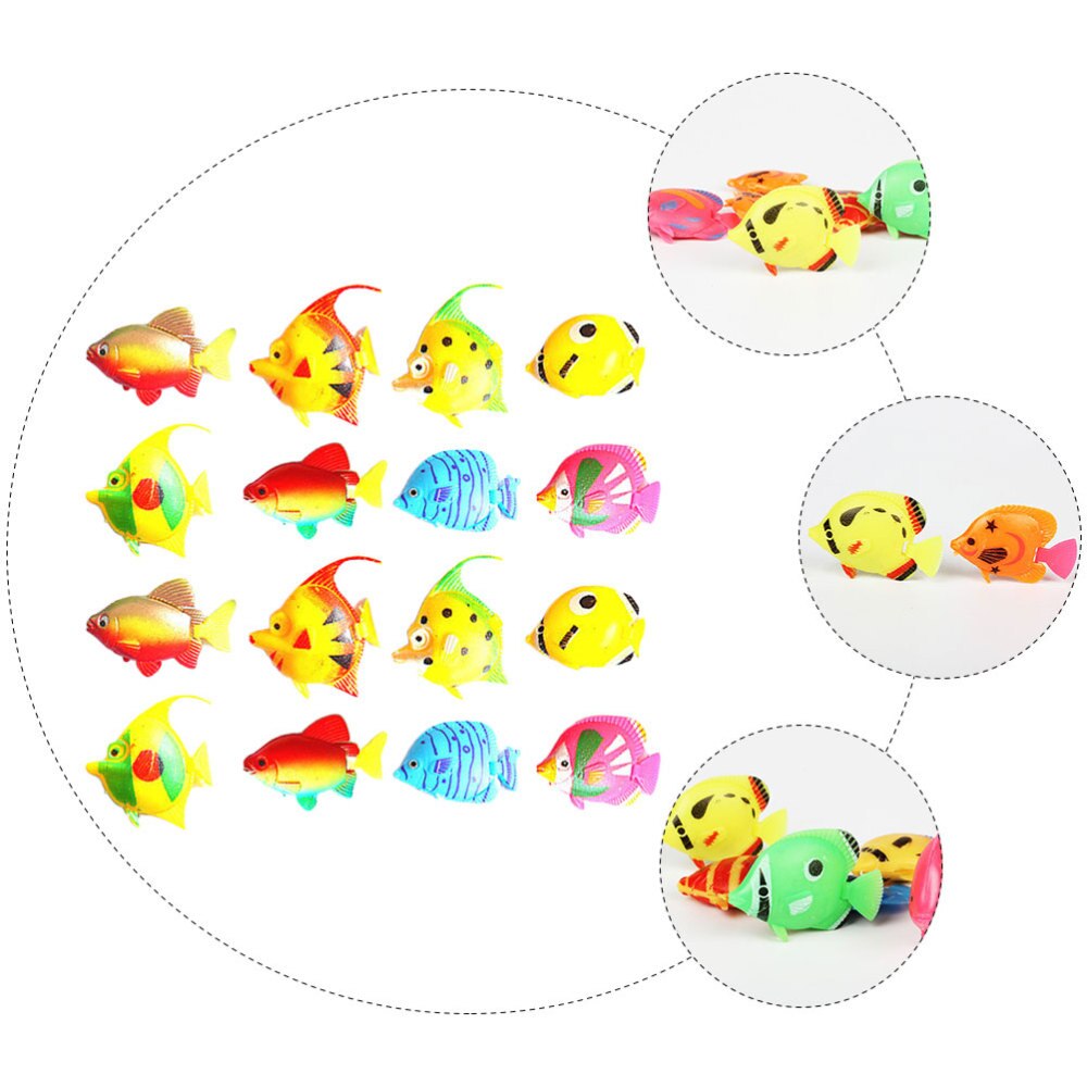 24pcs Simulate Fish Miniature Tropical Fish Model Fish Figure Toys Ornament for DIY Fish Tank Aquarium(Random Pattern an