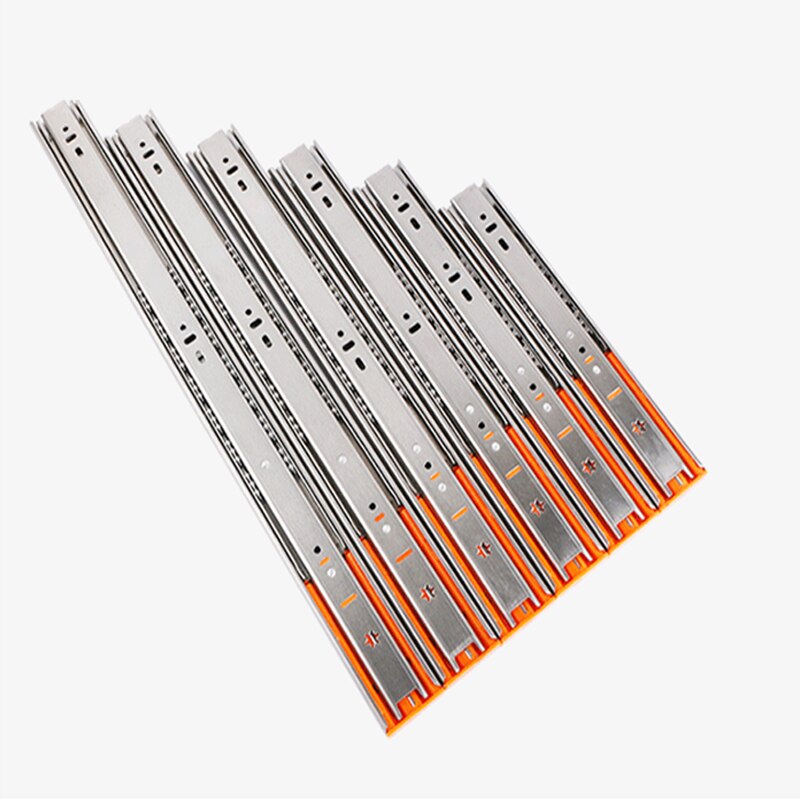 10 " - 22" Rvs Lade Slides Soft Close Lade Track Rail Sliding Drie-Sectie Kabinet Slides meubels Hardware
