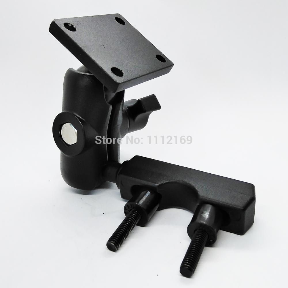 Motorcycle Handlebar Aluminum Alloy Bracket GPS Mount with Standard AMPs Hole Pattern and 6 CM Socket Arm for GPS Navigator