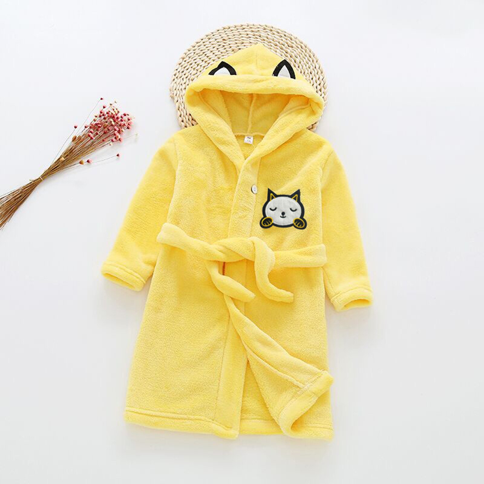 Cartoon Children's Boys Bathrobe Long Sleeve Hooded Kids Robe Lovely Baby Girl Clothes Spring Autumn Children Clothing#G30