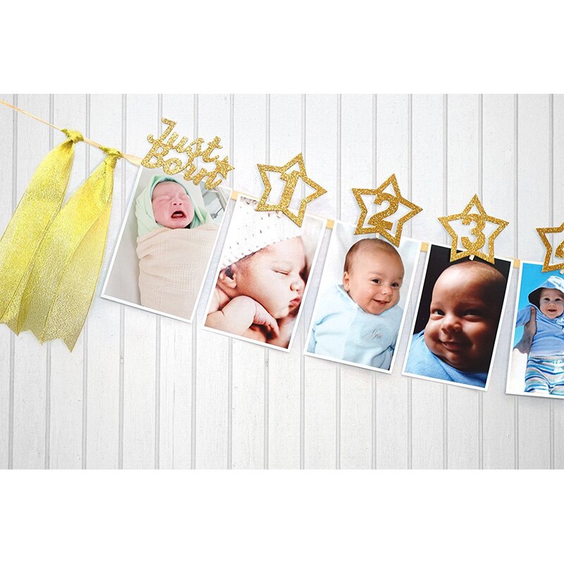 12 måneder display flagg barn bursdag dekor ett år gammel foto vegg bursdag foto mappe søt baby hjemme dekor