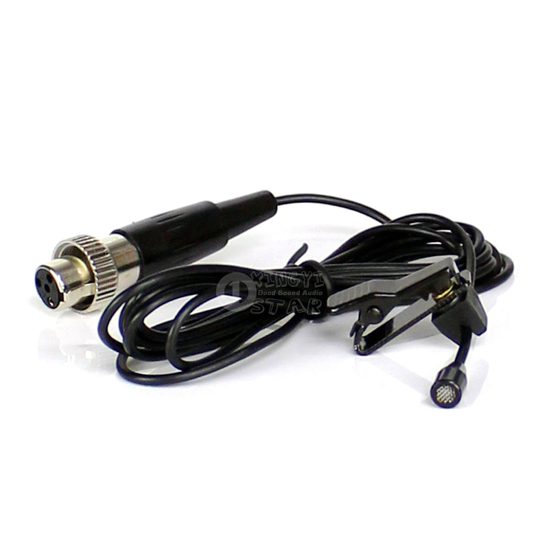 Mini XLR 4 Pins Lock Lavalier Microfoon Clip Kraag Mic Micro Voor MIPRO Draadloze Systeem Bodypack Zender Revers Microfoons
