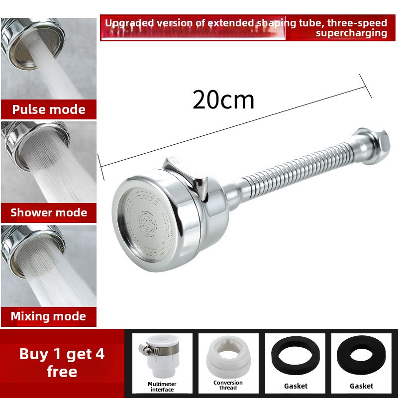 Adaptador universal de torneira de cozinha, 2/3 modos, rotação 360, extensores de filtro, utensílios de cozinha, spray, economia de água, bico de torneira: Luz amarela