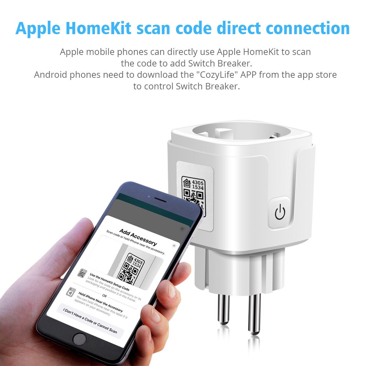 Prise intelligente WIFI pour maison intelligente Apple Homekit, prise ue US, interrupteur, fonctionne avec Siri Alexa Google Home