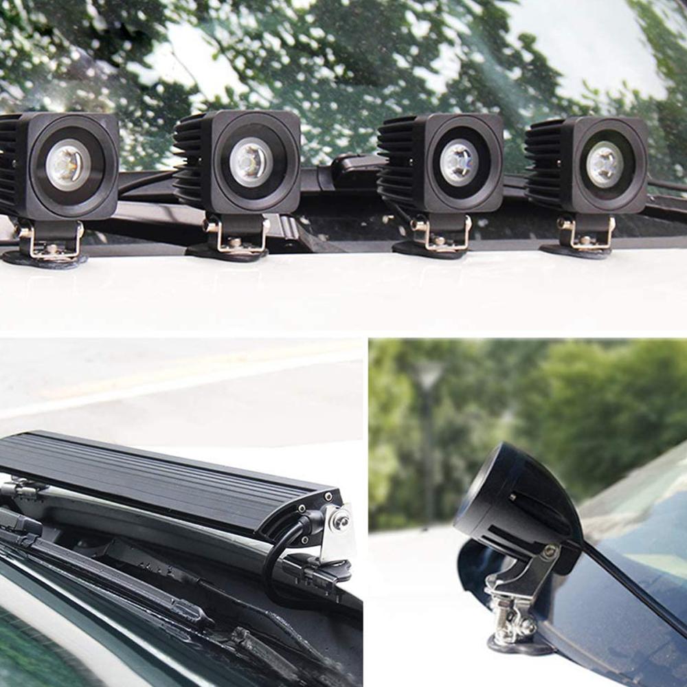 1 par motorhjelm bil lys beslag universal metal offroad suv lastbil motor dæksel arbejdslampe clip mount holder klemme