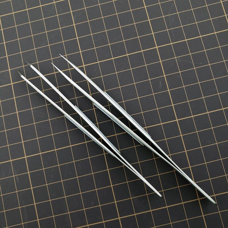Precision Tweezers Gundam Model Straight Elbow Silicone Non-slip Stainless Steel Thick Tweezers